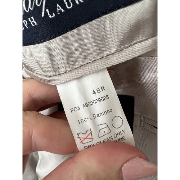 RALPH LAUREN Men's Light Blue 100% Bamboo Sports Coat Jacket Blazer Sz 48R - Picture 7 of 14